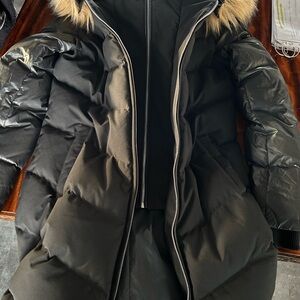 Atelier Noir by RUDSAK Black Puffer Jacket with Fur Hood